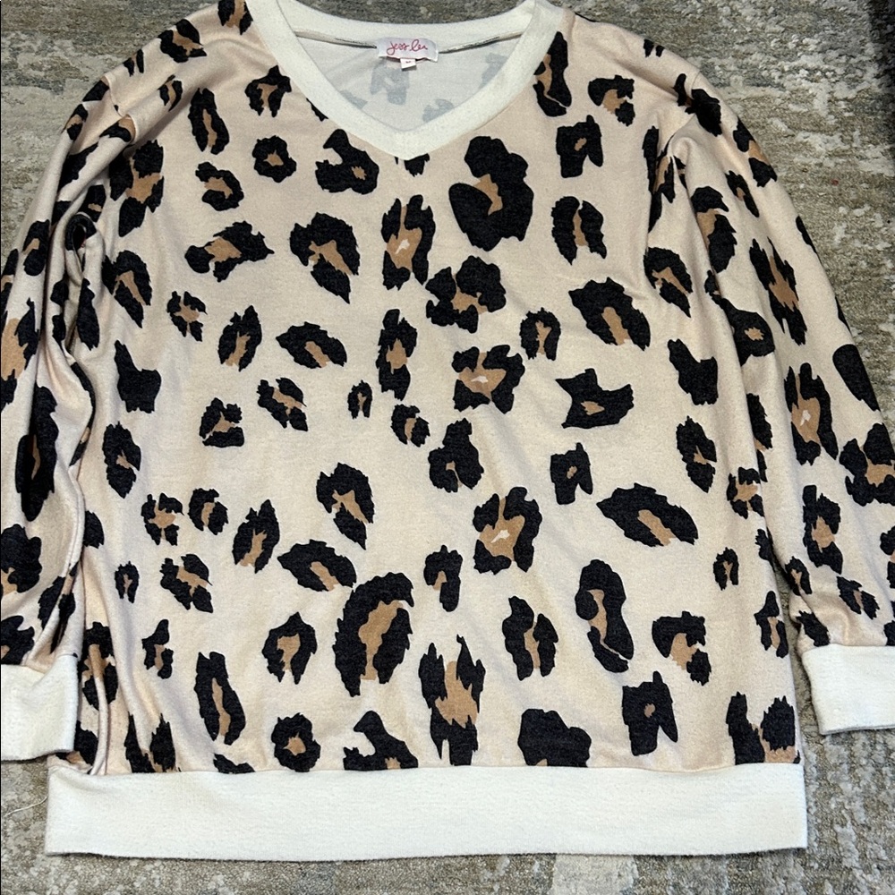 Leopard Print Long Sleeve Top